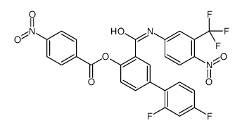 [4-(2,4-difluorophenyl)-2-[[4-nitro-3-(trifluoromethyl)phenyl]carbamoyl]phenyl] 4-nitrobenzoate Structure