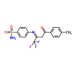 4-[[3-(4-Methylphenyl)-3-oxo-1-(trifluoromethyl)propylidene]amino]benzenesulfonamide结构式