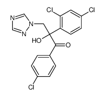 1-(4-chlorophenyl)-2-(2,4-dichlorophenyl)-2-hydroxy-3-(1,2,4-triazol-1-yl)propan-1-one结构式