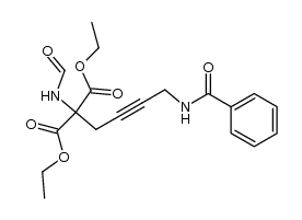 (4-benzoylamino-but-2-ynyl)-formylamino-malonic acid diethyl ester结构式