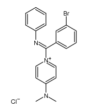 1-((3-bromophenyl)(phenylimino)methyl)-4-(dimethylamino)pyridin-1-ium chloride Structure