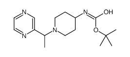 [1-(1-Pyrazin-2-yl-ethyl)-piperidin-4-yl]-carbamic acid tert-butyl ester structure