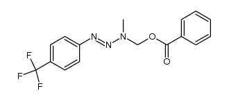 (1-methyl-3-(4-(trifluoromethyl)phenyl)triaz-2-en-1-yl)methyl benzoate结构式