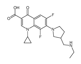 3-Quinolinecarboxylic acid, 1-cyclopropyl-7-[3-[(ethylamino)Methyl]-1-pyrrolidinyl]-6,8-difluoro-1,4-dihydro-4-oxo-结构式