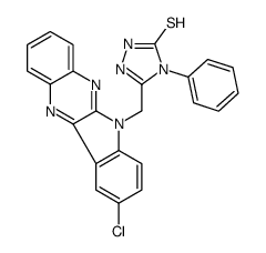 3-[(9-chloroindolo[3,2-b]quinoxalin-6-yl)methyl]-4-phenyl-1H-1,2,4-triazole-5-thione结构式
