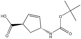 Trans-4-Boc-aMino-2-Cyclopentene-1-carboxylic acid Structure