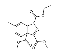1-ethoxycarbonyl-6-methyl-3,3a-bismethoxycarbonyl-3a,7a-dihydroindazole Structure