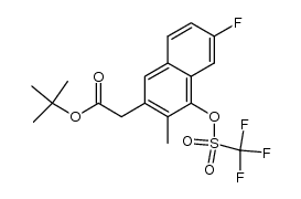 tert-butyl (6-fluoro-3-methyl-4-trifluoromethanesulfonyloxynaphthalen-2-yl)acetate Structure