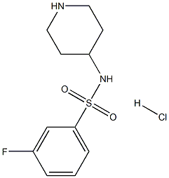 3-Fluoro-N-(piperidin-4-yl)benzenesulfonamide hydrochloride结构式