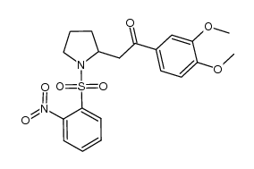 1-(3,4-dimethoxyphenyl)-2-(1-(2-nitrophenylsulfonyl)pyrrolidin-2-yl)ethanone结构式