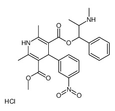 3-O-methyl 5-O-[2-(methylamino)-1-phenylpropyl] 2,6-dimethyl-4-(3-nitrophenyl)-1,4-dihydropyridine-3,5-dicarboxylate,hydrochloride Structure