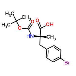 4-Bromo-α-methyl-N-{[(2-methyl-2-propanyl)oxy]carbonyl}-L-phenylalanine Structure