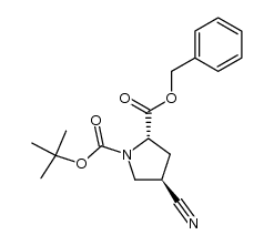 (4R)-1-(tert-butoxycarbonyl)-4-cyano-L-proline benzyl ester结构式