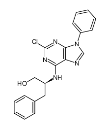 (S)-β-<(9-phenyl-2-chloro-1H-purin-6-yl)amino>benzenepropanol结构式