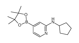 2-(Cyclopentylamino)pyridine-4-boronic acid pinacol ester structure