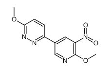 3-methoxy-6-(6-methoxy-5-nitropyridin-3-yl)pyridazine结构式