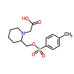 [2-({[(4-Methylphenyl)sulfonyl]oxy}methyl)-1-piperidinyl]acetic acid结构式