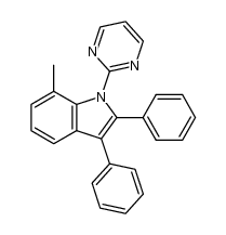 7-methyl-2,3-diphenyl-1-(pyrimidin-2-yl)-1H-indole结构式