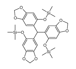 [6-[bis(6-trimethylsilyloxy-1,3-benzodioxol-5-yl)methyl]-1,3-benzodioxol-5-yl]oxy-trimethylsilane结构式
