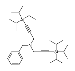 N-benzyl-3-tri(propan-2-yl)silyl-N-[3-tri(propan-2-yl)silylprop-2-ynyl]prop-2-yn-1-amine结构式