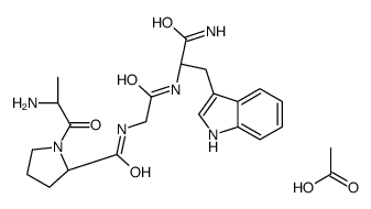 acetic acid,(2S)-N-[2-[[(2S)-1-amino-3-(1H-indol-3-yl)-1-oxopropan-2-yl]amino]-2-oxoethyl]-1-[(2S)-2-aminopropanoyl]pyrrolidine-2-carboxamide结构式