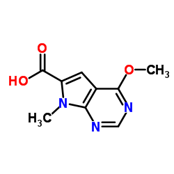 4-甲氧基-7-甲基-7H-吡咯并[2,3-d]嘧啶-6-羧酸结构式