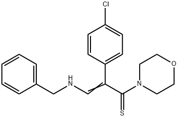 2-Propene-1-thione, 2-(4-chlorophenyl)-1-(4-morpholinyl)-3-[(phenylmethyl)amino]-结构式