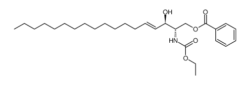 (2S,3R,E)-2-((ethoxycarbonyl)amino)-3-hydroxyoctadec-4-en-1-yl benzoate Structure
