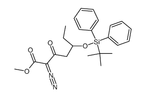 5-(tert-Butyl-diphenyl-silanyloxy)-2-diazo-3-oxo-heptanoic acid methyl ester结构式