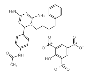 N-[4-[4,6-diamino-1-(4-phenylbutyl)-2H-1,3,5-triazin-2-yl]phenyl]acetamide; 2,4,6-trinitrophenol结构式