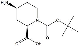 (2R,4S)-4-amino-1-(tert-butoxycarbonyl)piperidine-2-carboxylic acid结构式