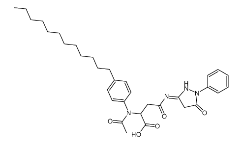 2-(N-acetyl-4-dodecylanilino)-4-oxo-4-[(5-oxo-1-phenyl-4H-pyrazol-3-yl)amino]butanoic acid结构式