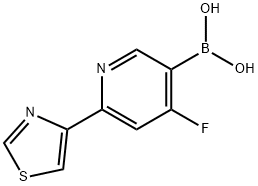 4-Fluoro-2-(thiazol-4-yl)pyridine-5-boronic acid结构式