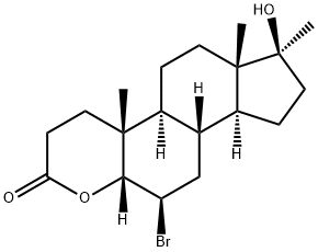 6β-Bromo-17β-hydroxy-17α-methyl-4-oxa-5β-androstan-3-one结构式