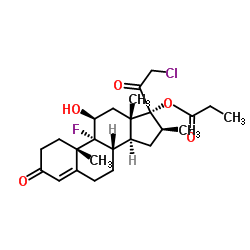 21-氯-9-氟-11β,17-二羟基-16β-甲基妊娠-4-烯-3,20-二酮17-丙酸酯结构式