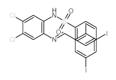 Benzenesulfonamide,N-[4,5-dichloro-2-[[(2-hydroxy-3,5-diiodophenyl)methylene]amino]phenyl]-结构式