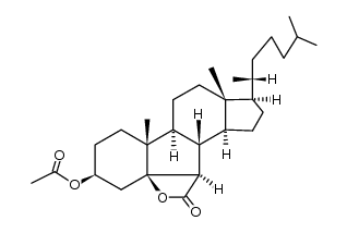 3β-acetoxy-5-hydroxy-B-nor-5β-cholestane-6β-carboxylic acid-lactone Structure