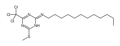 N-dodecyl-4-methylsulfanyl-6-(trichloromethyl)-1,3,5-triazin-2-amine Structure