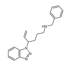 4-(1H-benzo[d][1,2,3]triazol-1-yl)-N-benzylhex-5-en-1-amine结构式