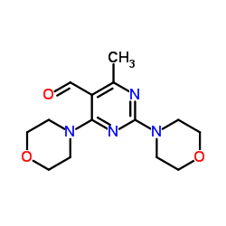 4-Methyl-2,6-di(4-morpholinyl)-5-pyrimidinecarbaldehyde结构式