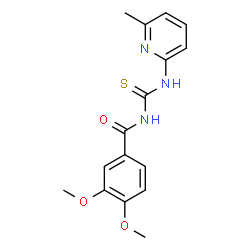 N-(3,4-dimethoxybenzoyl)-N'-(6-methyl-2-pyridinyl)thiourea结构式