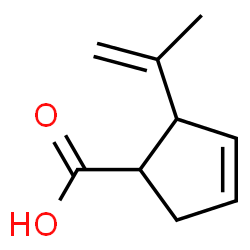 3-Cyclopentene-1-carboxylicacid,2-(1-methylethenyl)-(9CI) Structure