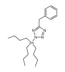 5-benzyl-2-tributylstannanyl-2H-tetrazole结构式