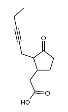 2-(pent-2-ynyl)-3-oxo-cyclopentyl acetic acid Structure