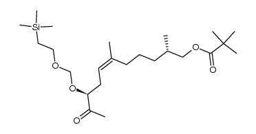 (3S,10S,5Z)-6,10-dimethyl-3-(2-trimethylsilylethoxy)-methoxy-11-pivoyloxyundec-5-en-2-one结构式