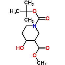 Methyl N-Boc-4-hydroxypiperidine-3-carboxylate structure