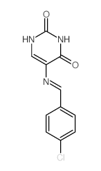 5-[(4-chlorophenyl)methylideneamino]-1H-pyrimidine-2,4-dione structure