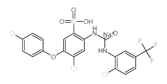 Benzenesulfonic acid,4-chloro-5-(4-chlorophenoxy)-2-[[[[2-chloro-5-(trifluoromethyl)phenyl]amino]carbonyl]amino]-,sodium salt (1:1) picture