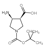 CIS-4-氨基-1-BOC-吡咯烷-3-羧酸结构式