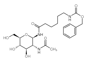 2-Acetamido-2-deoxy-N-[N-(benzyloxycarbonyl)-ε-aminocaproyl]-β-D-glucopyranosylamine Structure